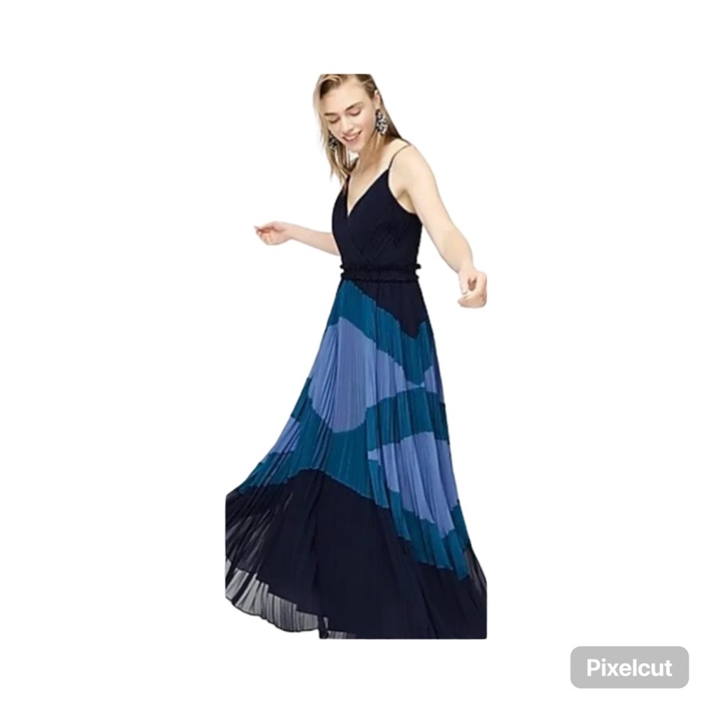 JCrew Geometric Blue Women's Maxi Dress